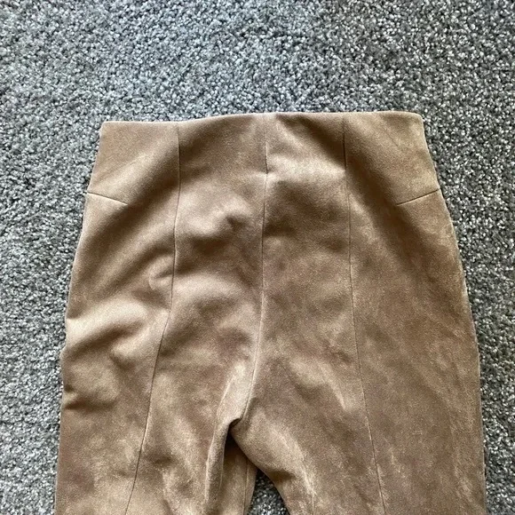 Zara Taupe Suede-Look Ankle Skinny Pants - Picture 9 of 15